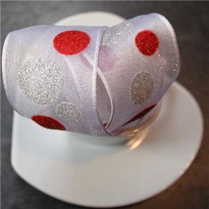 Valentine Ribbon - 40mm Glitter Dots